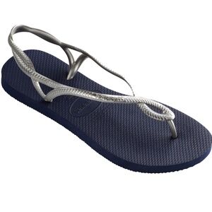 HAVAIANAS Luna sandals Blue Silver Size 9/10